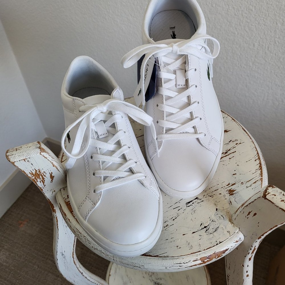 Lacoste Straightset White Leather Sneakers